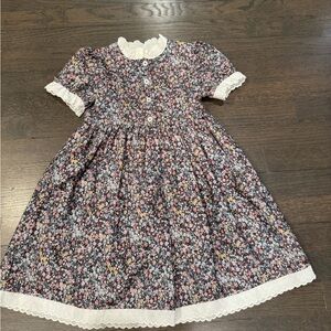 Amaia London Floral Kids Dress with Lace Trim